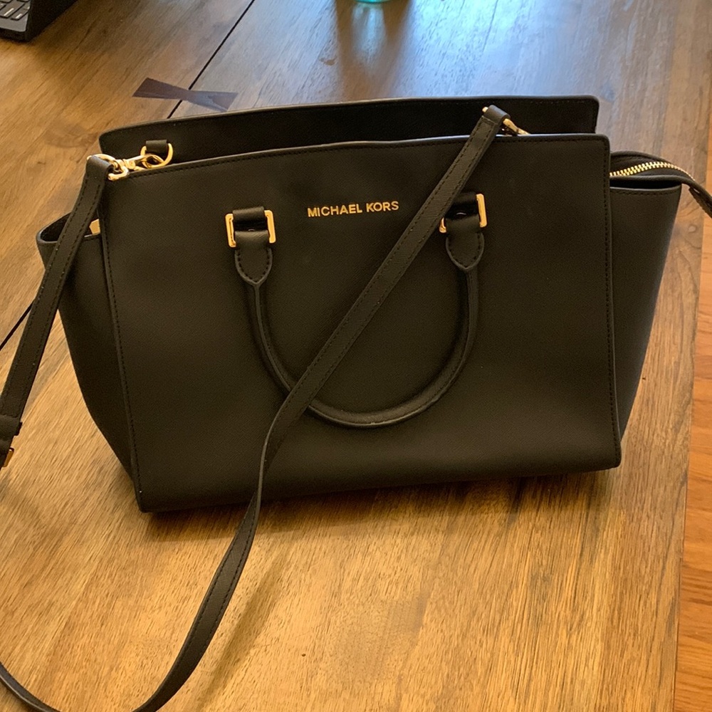 Michael Kors black 12” Satchel Purse